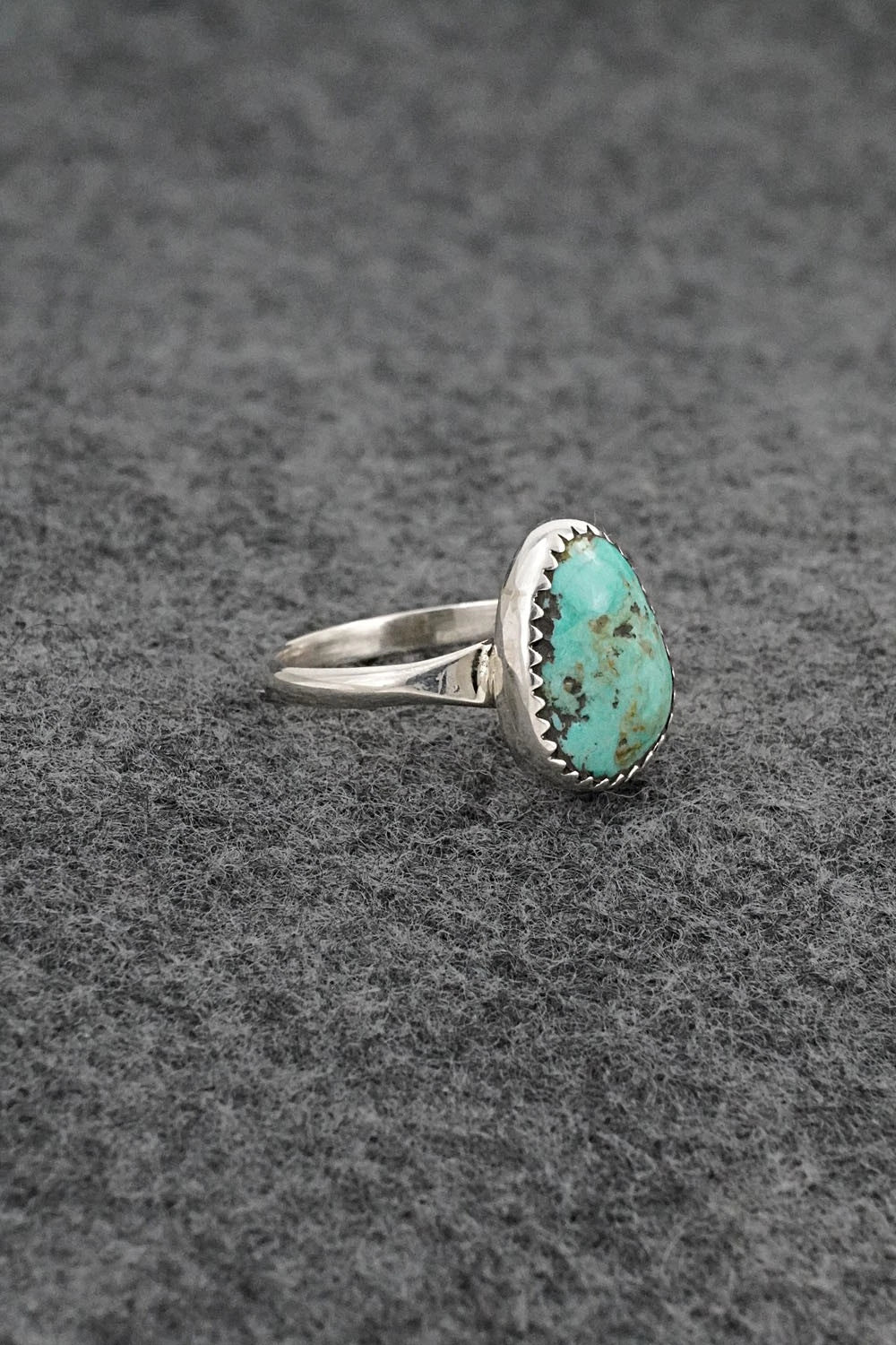 Turquoise & Sterling Silver Ring - Darius Arviso - Size 7.5
