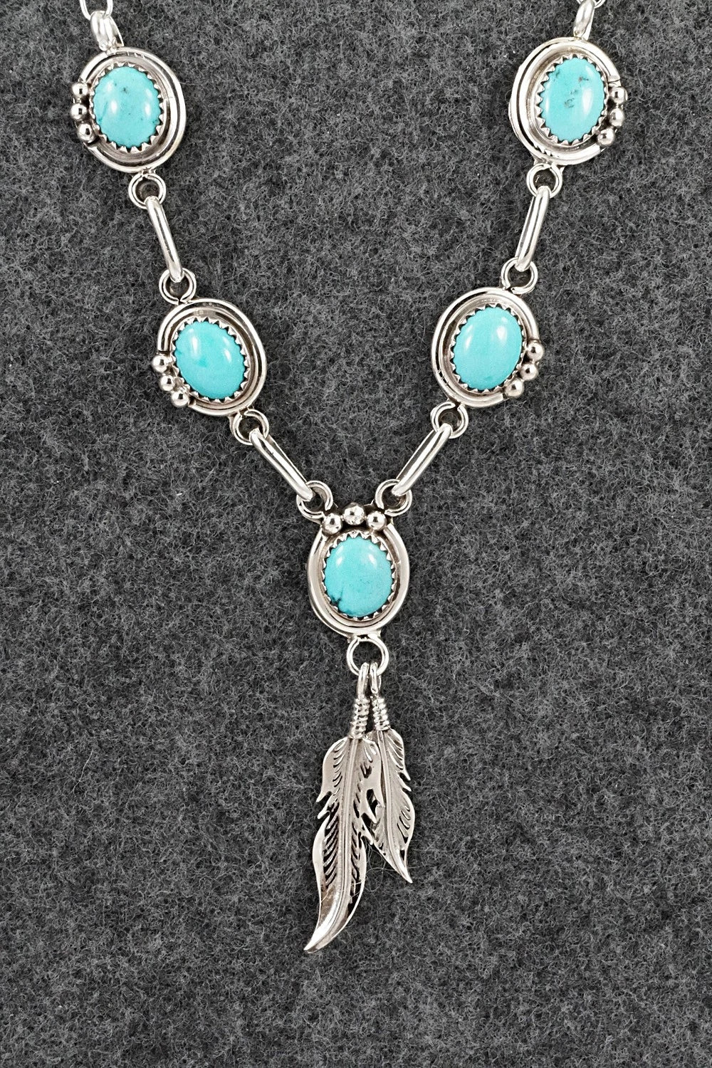 Turquoise & Sterling Silver Necklace - Verley Betone