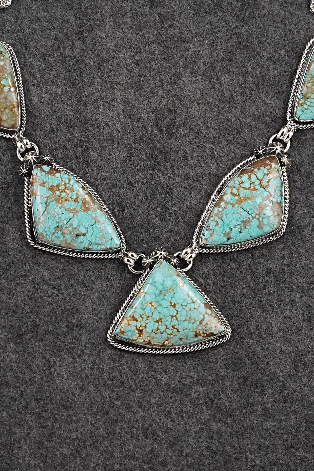 Turquoise & Sterling Silver Necklace and Earrings Set - Darrin Livingston