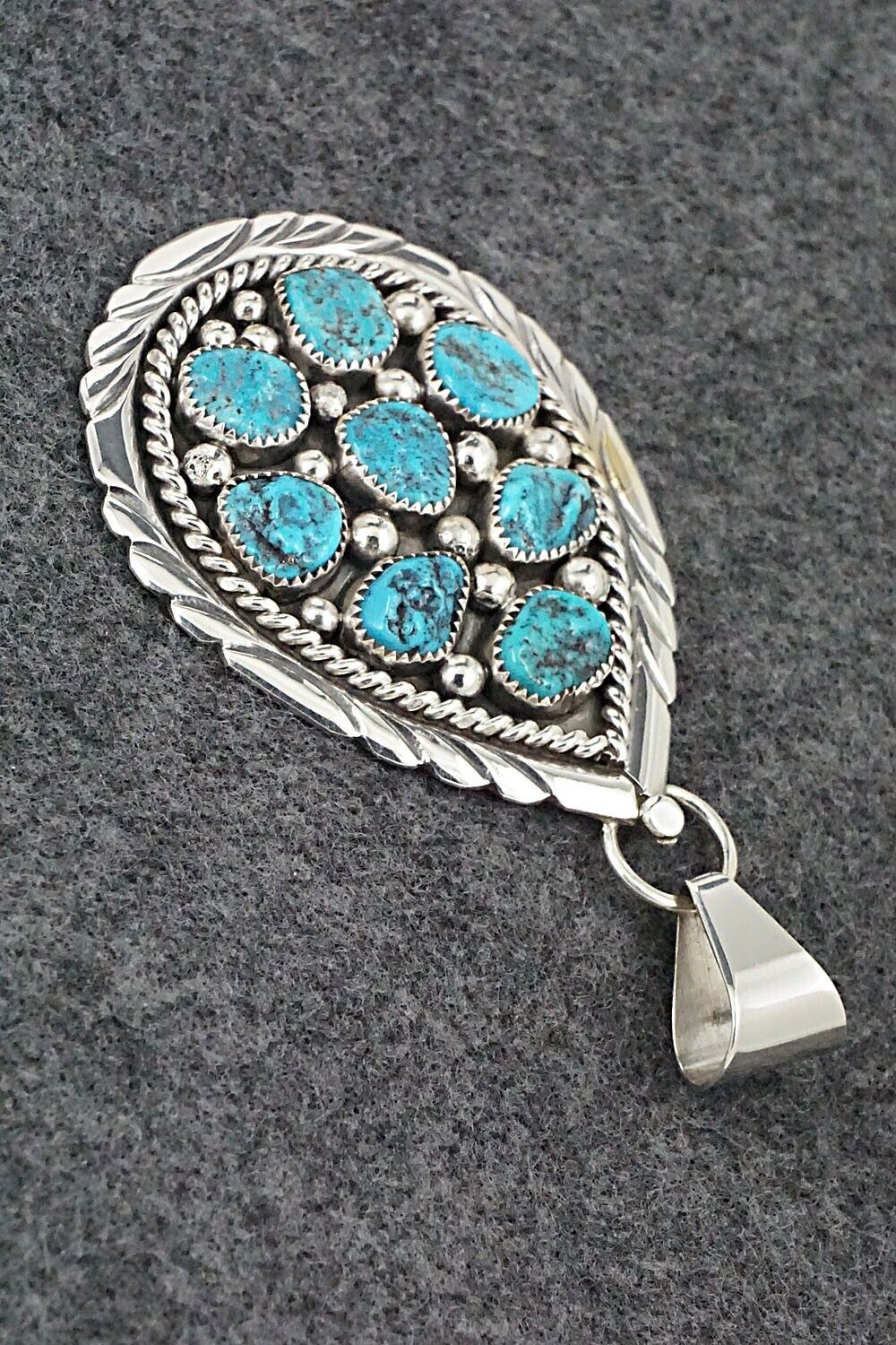 Turquoise & Sterling Silver Pendant - Chester Charley