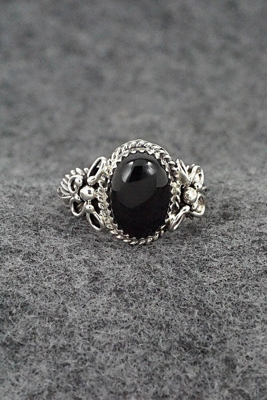 Onyx & Sterling Silver Ring - Jeannette Saunders - Size 10