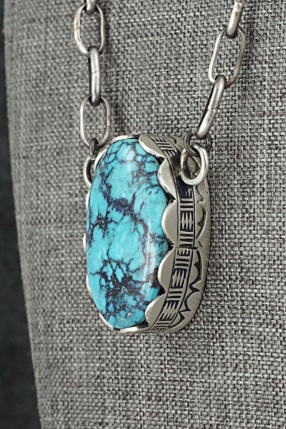 Turquoise & Sterling Silver Necklace - Paul Livingston