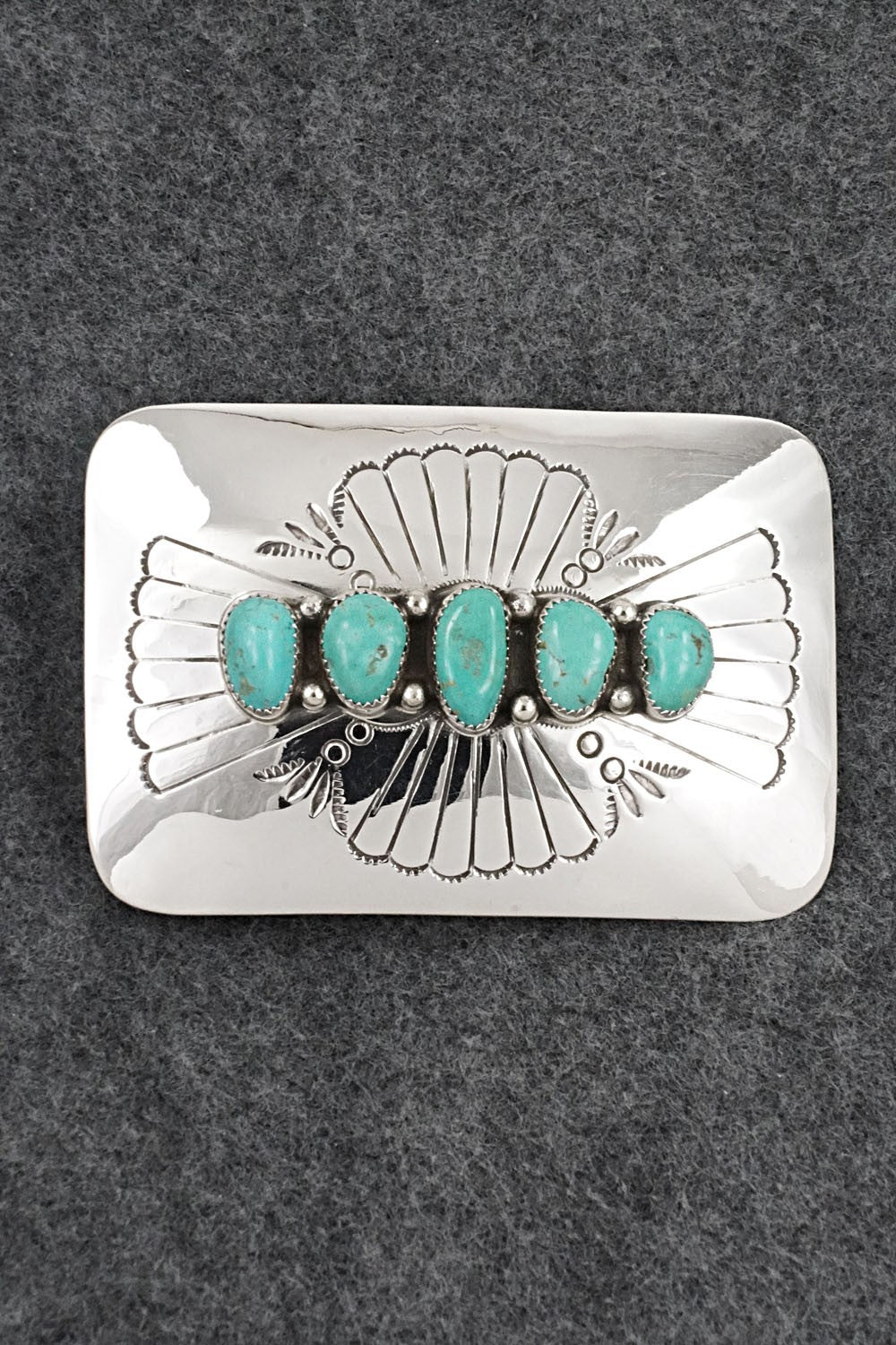 Turquoise & Sterling Silver Belt Buckle - Jolene Begay