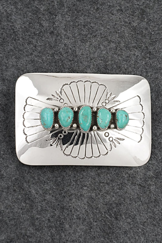 Turquoise & Sterling Silver Belt Buckle - Jolene Begay
