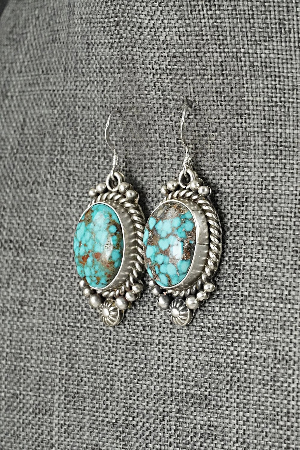 Turquoise & Sterling Silver Necklace and Earrings Set - Rosita Calladitto