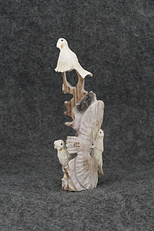 Owls Zuni Fetish Carving - Ruben Najara