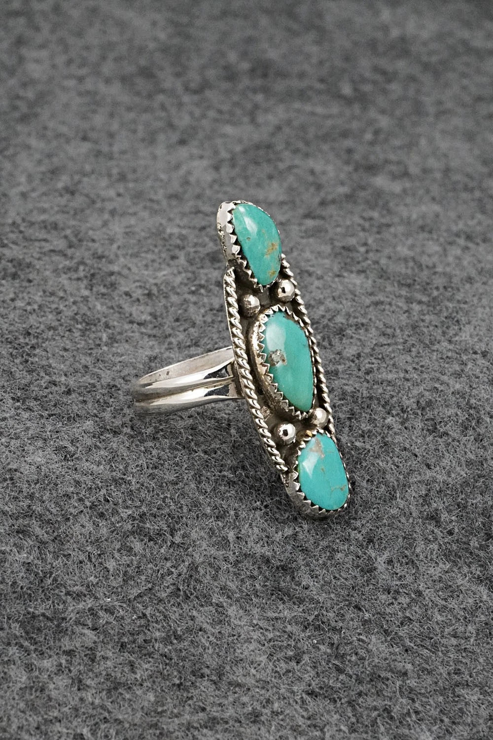 Turquoise & Sterling Silver Ring - Priscilla Reeder - Size 8.5