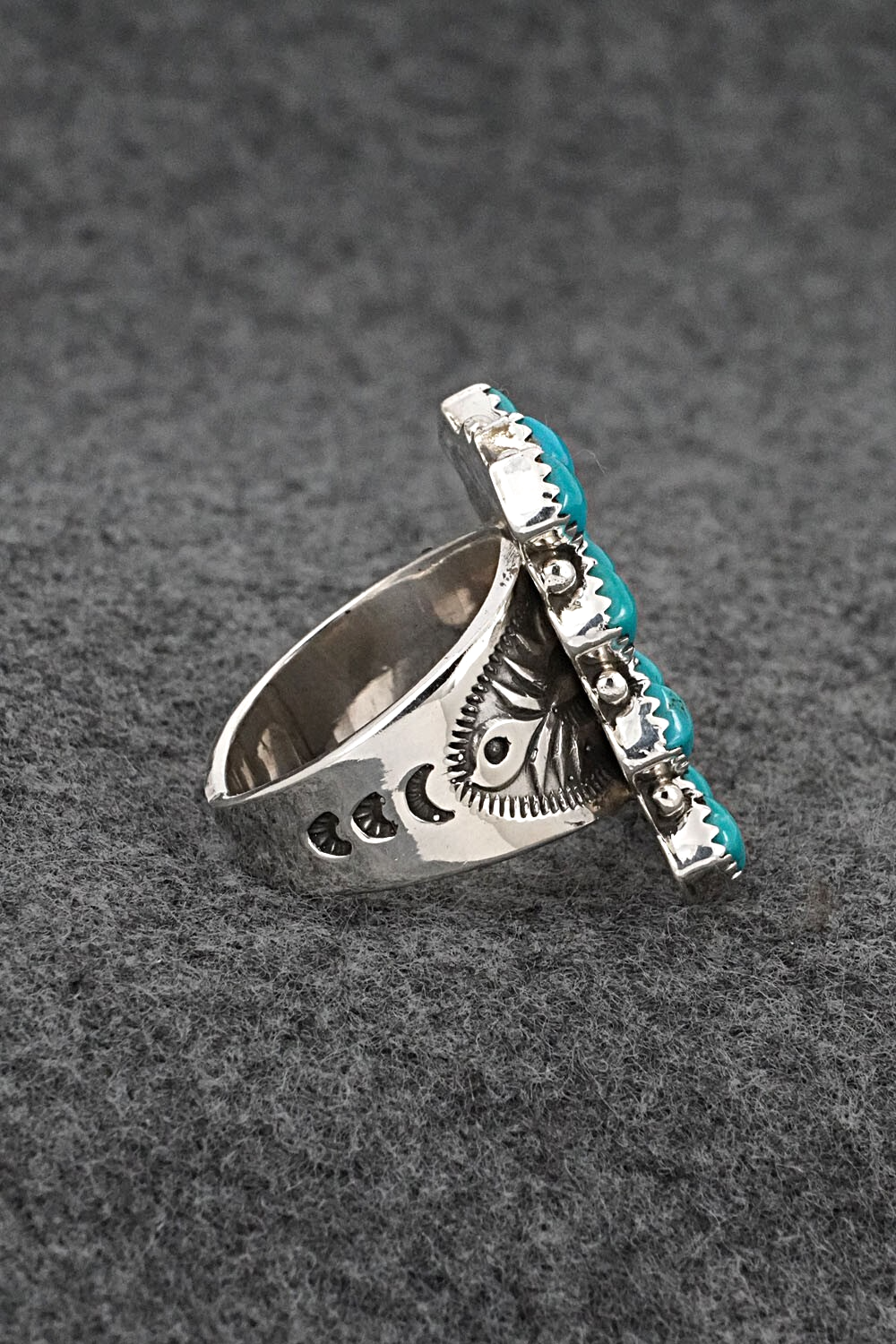 Turquoise & Sterling Silver Ring - Verley Betone - Size 8