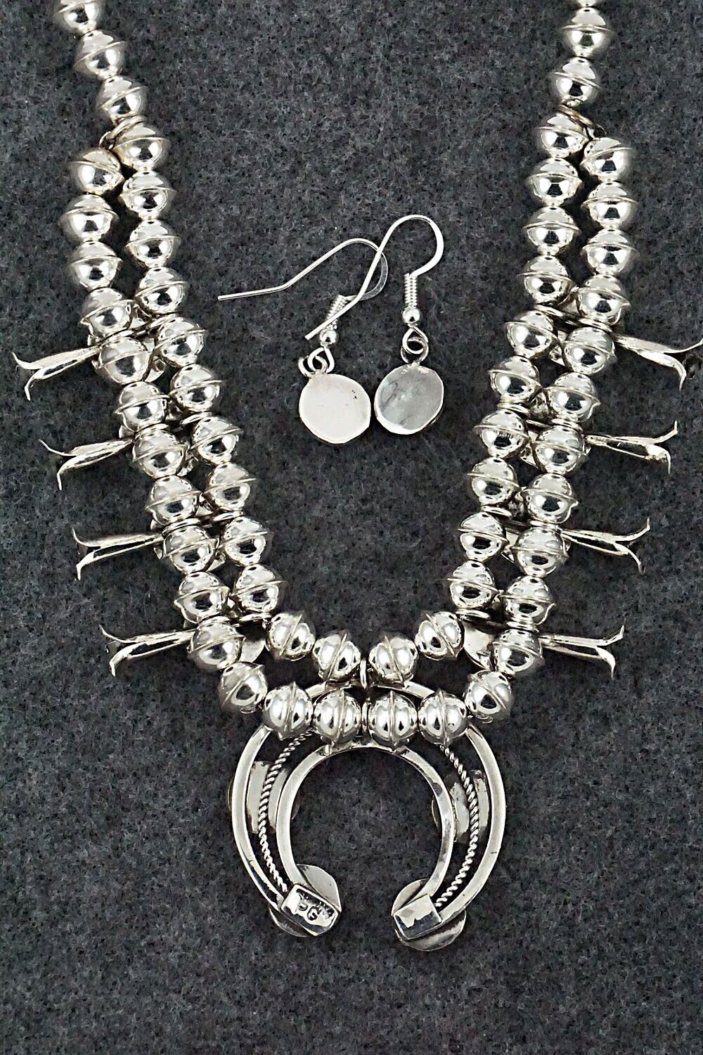 Turquoise & Sterling Silver Mini Squash Blossom Set - Phil Garcia