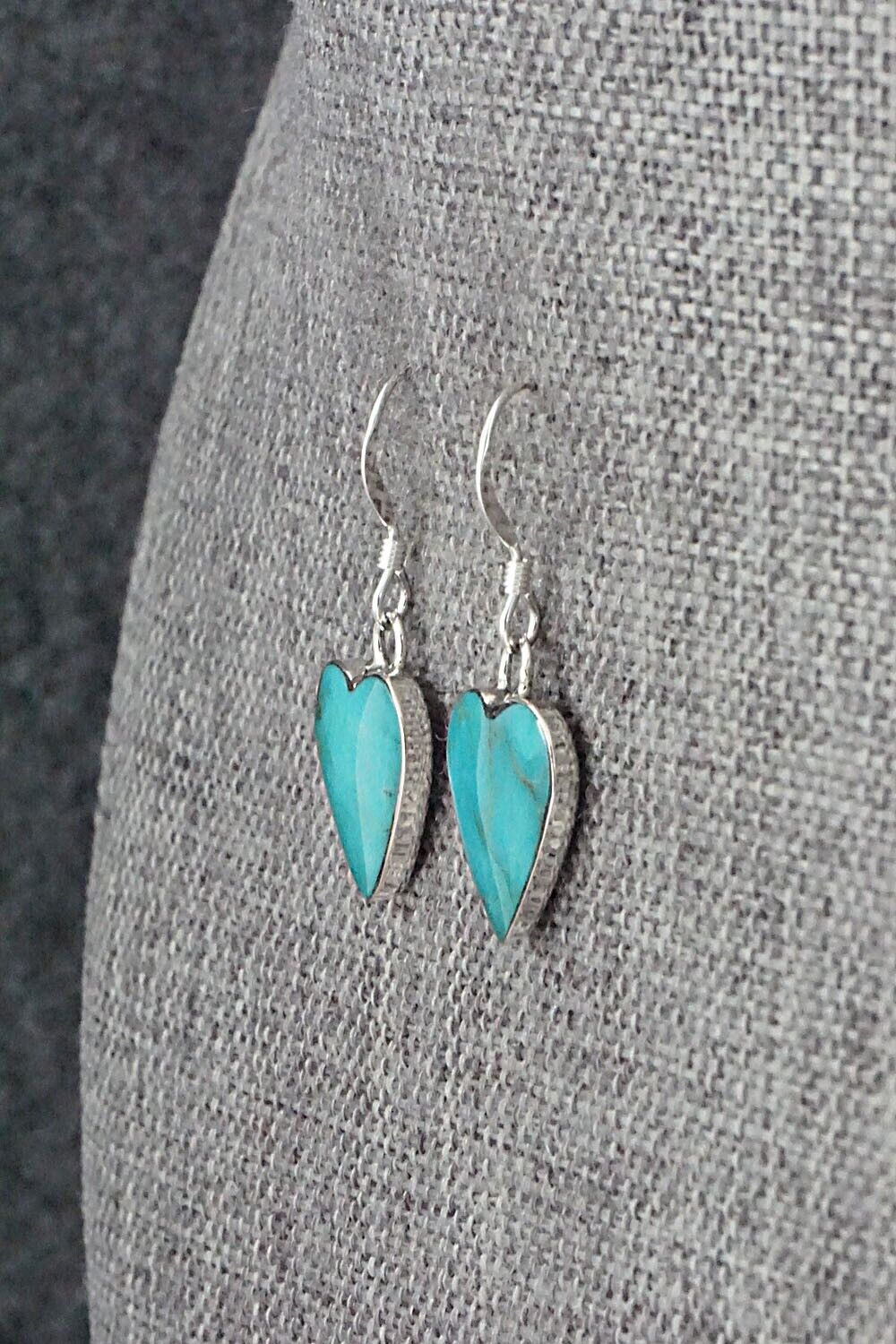 Turquoise and Sterling Silver Earrings - Sonyei Coho