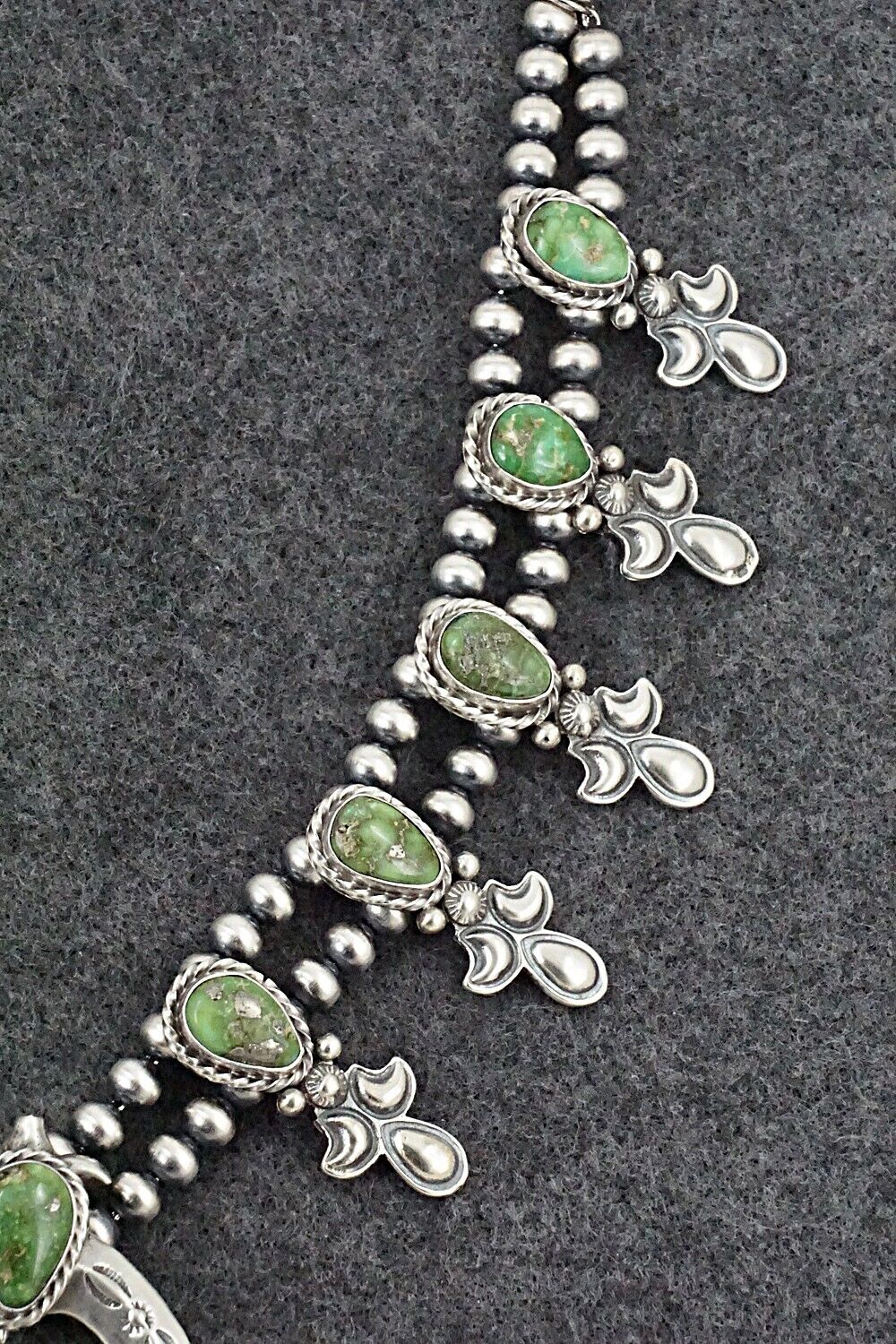 Turquoise & Sterling Silver Squash Blossom Set - Paige Gordon