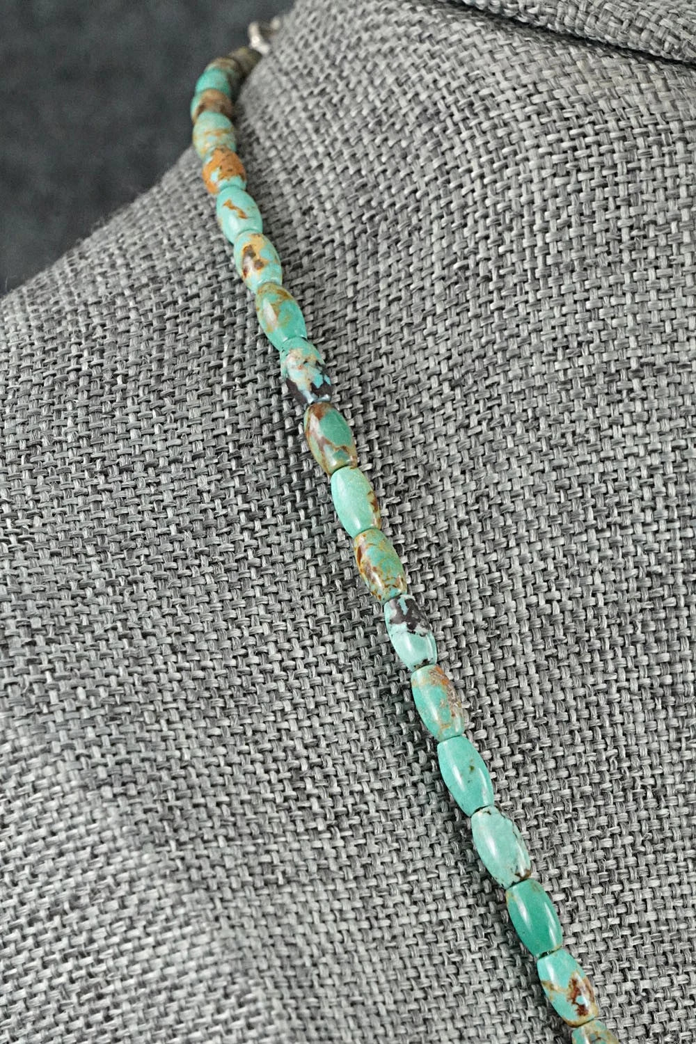 Turquoise & Sterling Silver Necklace 17" - Doreen Jake