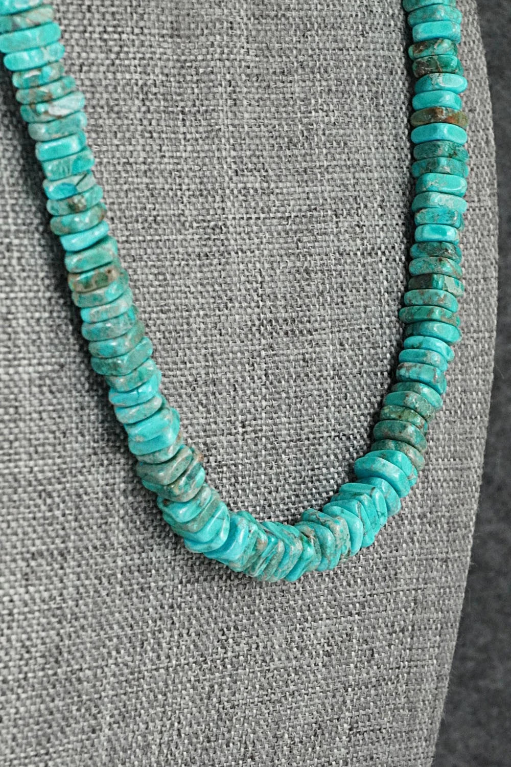 Turquoise & Sterling Silver Necklace 18" - Doreen Jake