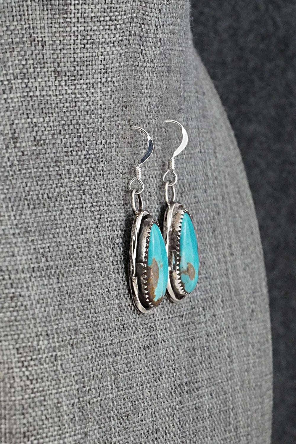Turquoise & Sterling Silver Earrings - Ernest Hawthorne