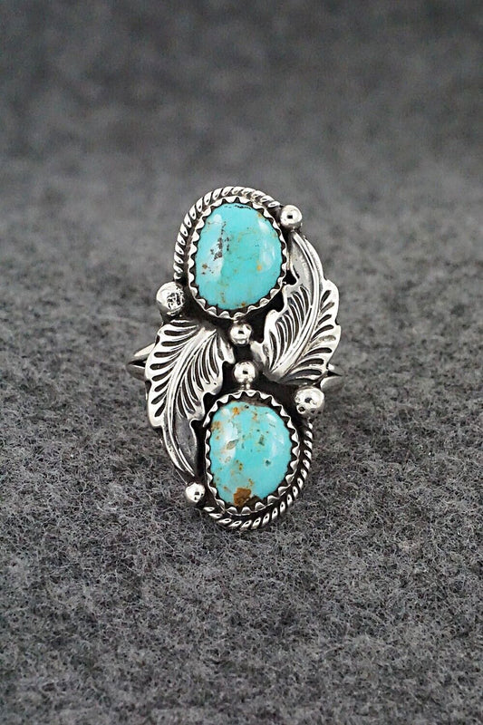 Turquoise & Sterling Silver Ring - Jerryson Henio - Size 5.75