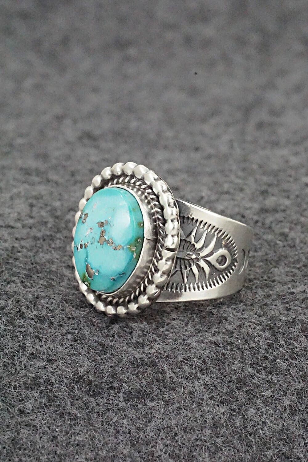 Turquoise & Sterling Silver Ring - Samuel Yellowhair - Size 8