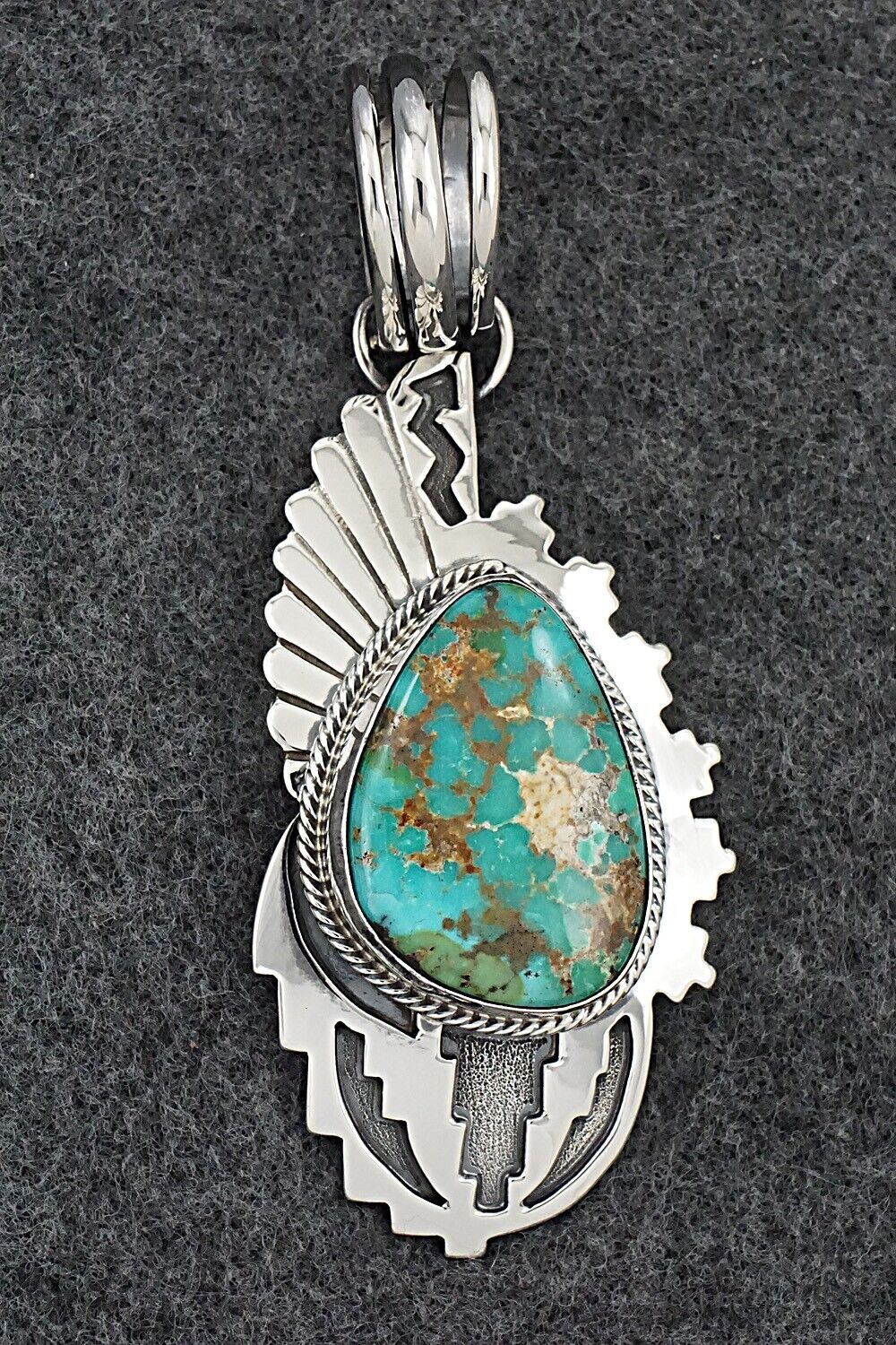 Turquoise & Sterling Silver Pendant - Randy Billy