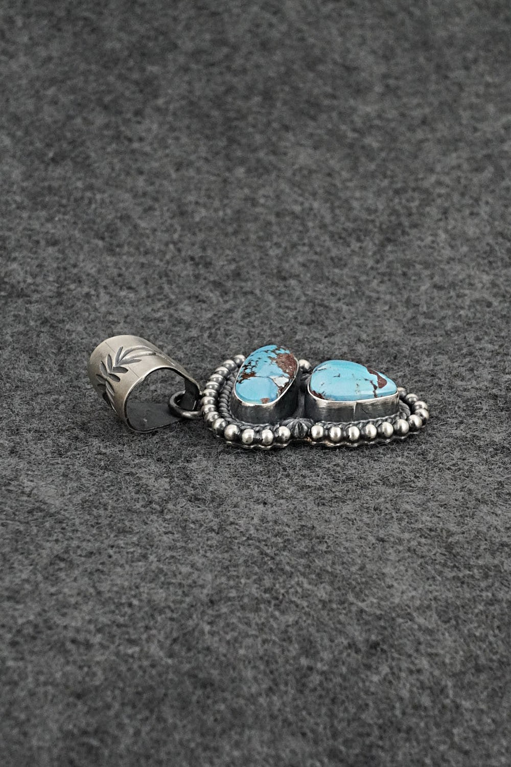 Turquoise & Sterling Silver Pendant - Raymond Delgarito