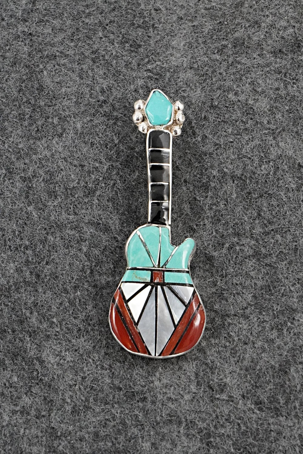 Multi-Stone & Sterling Silver Pendant/Pin - Ola Eriacho