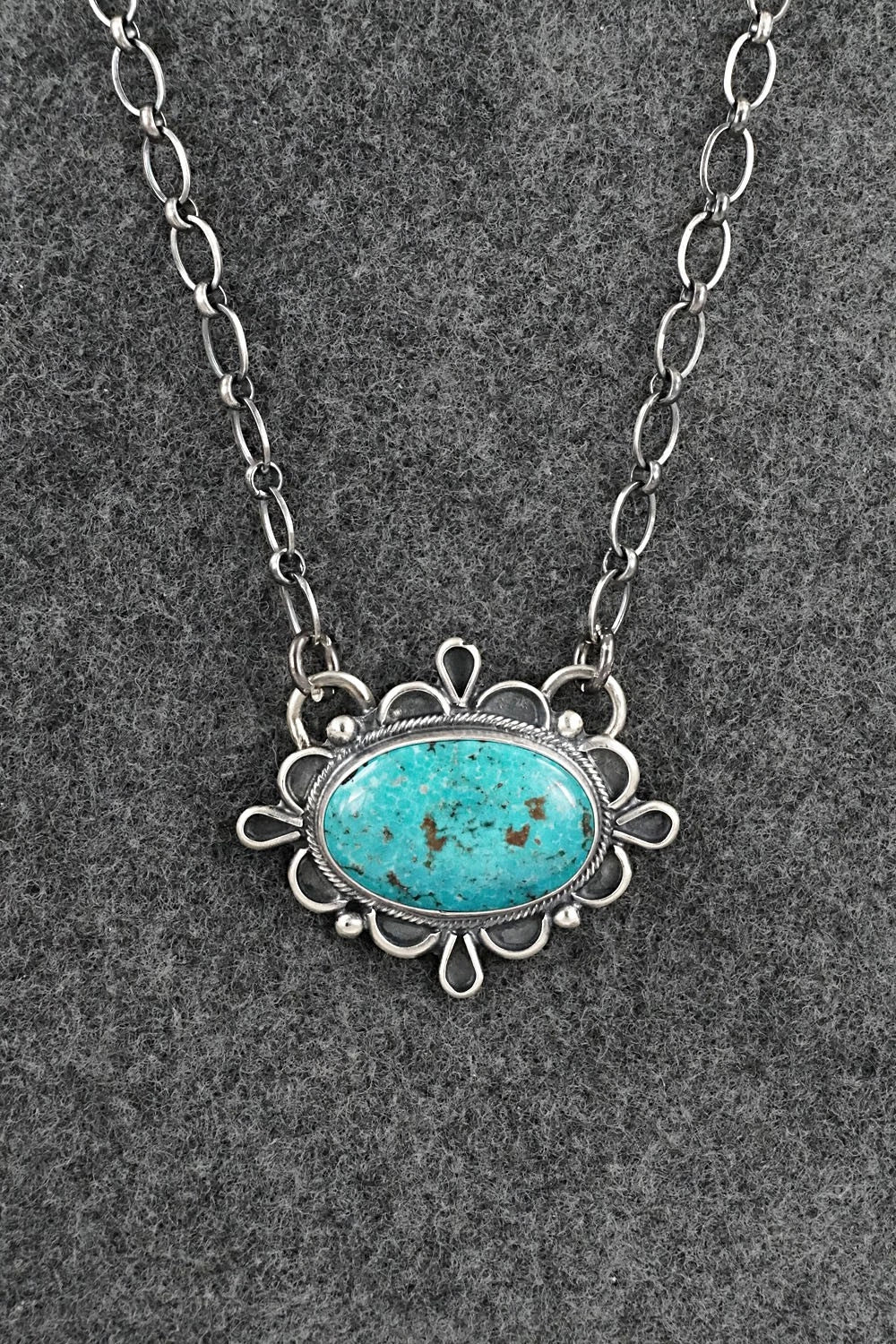 Turquoise & Sterling Silver Necklace - Bobby Johnson