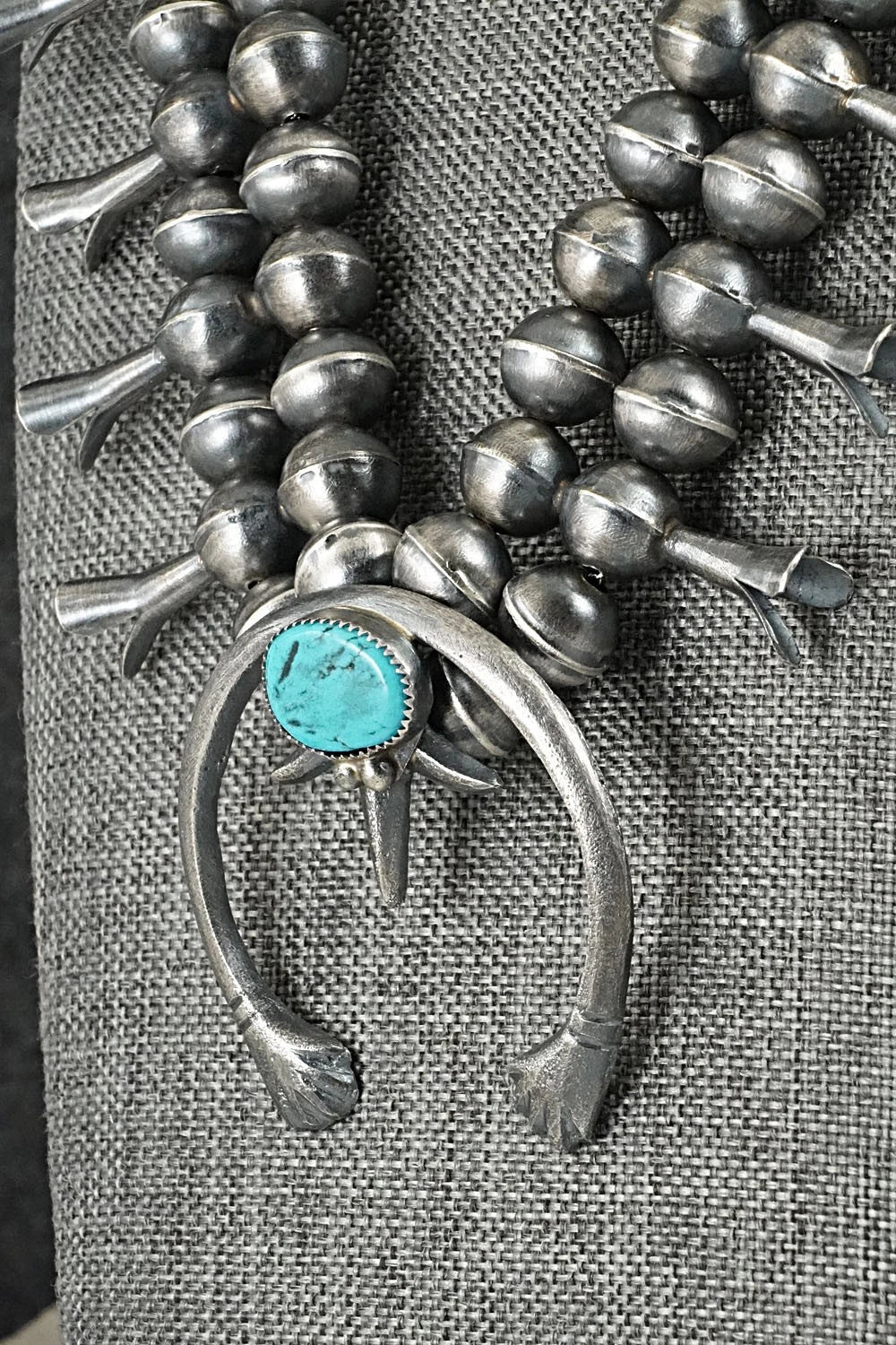 Turquoise & Sterling Silver Squash Blossom Set - Gilbert Martin