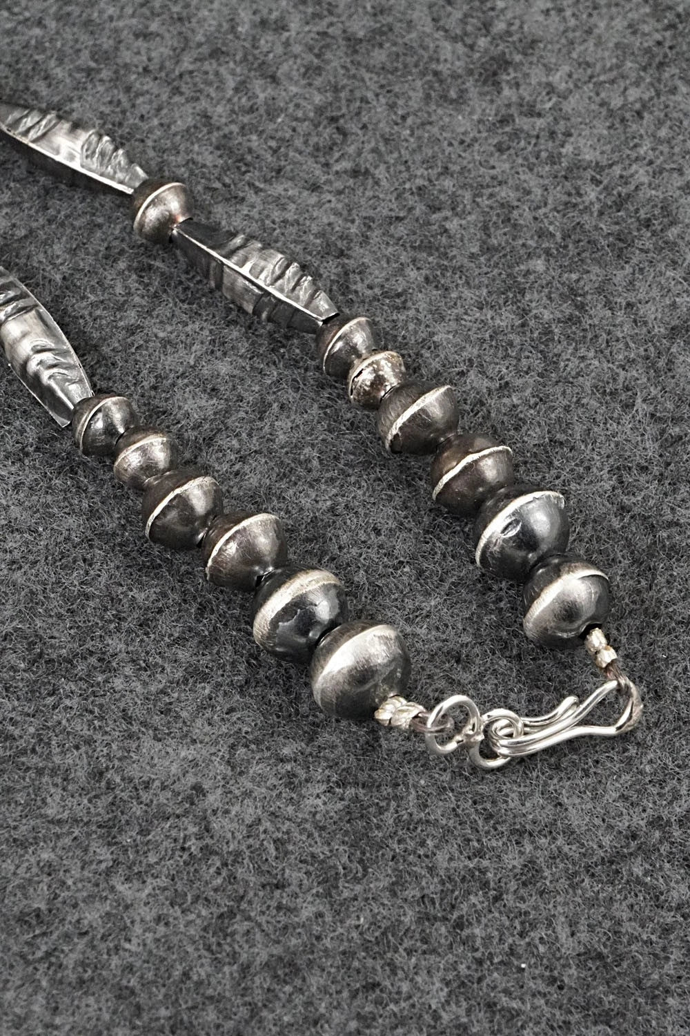 Sterling Silver Navajo Pearl Necklace 28" - Vintage