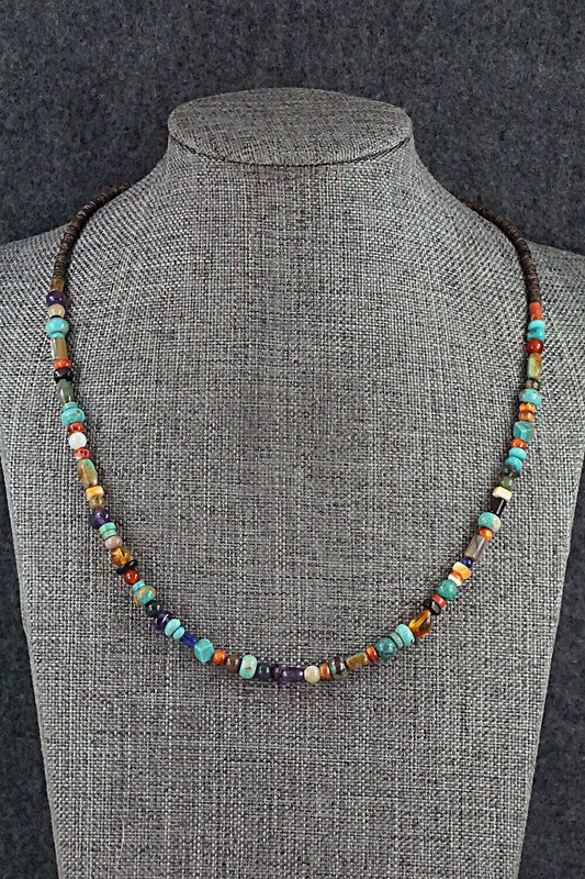 Multi-Stone and Sterling Silver Necklace - Helen Tsosie
