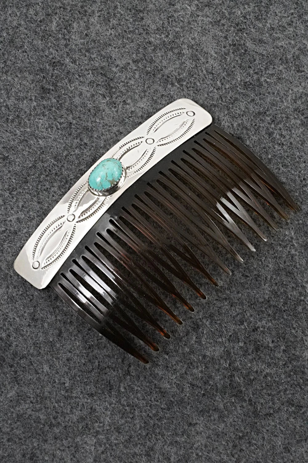 Turquoise & Sterling Silver Hair Combs - Jolene Begay