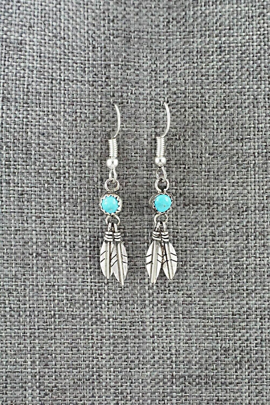Turquoise & Sterling Silver Earrings - Cornilia Yazhe
