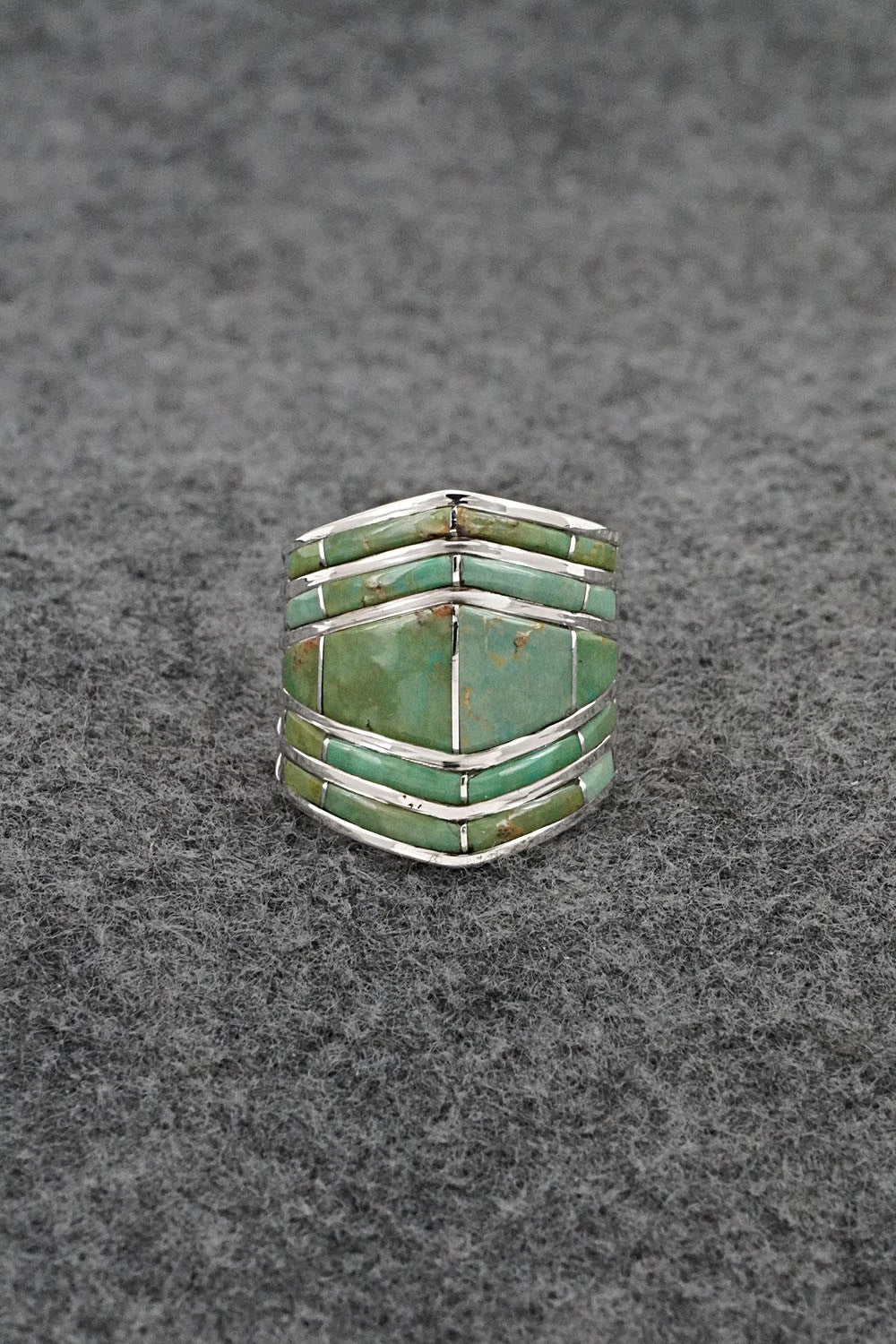 Turquoise & Sterling Silver Ring - Andrew Enrico - Size 7.5