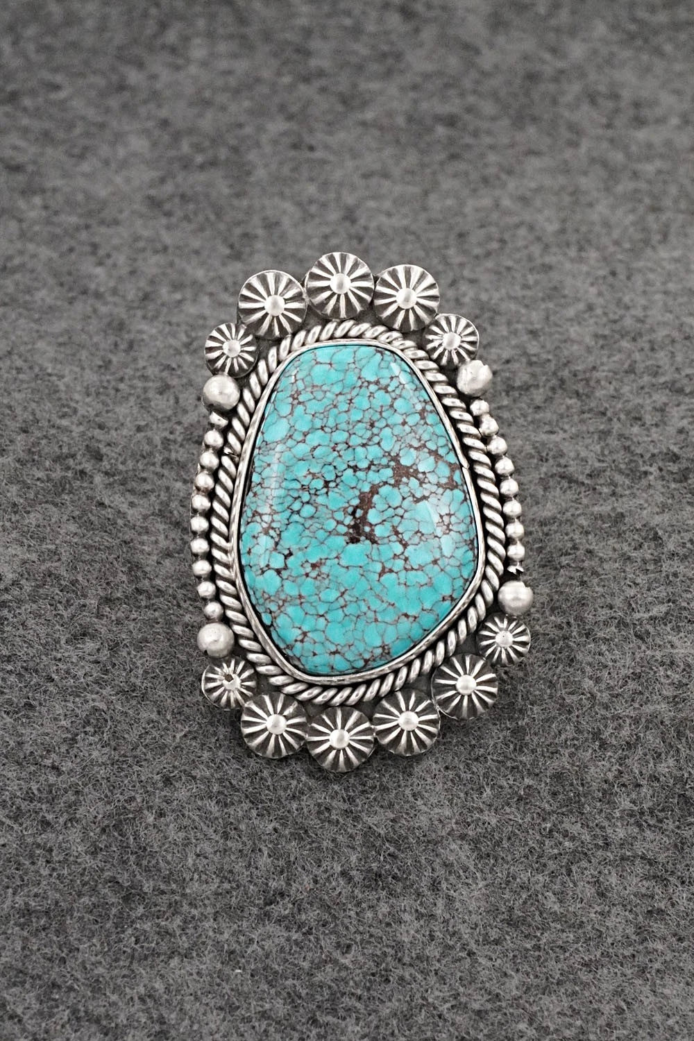 Turquoise & Sterling Silver Ring - Rosita Calladitto - Size 9