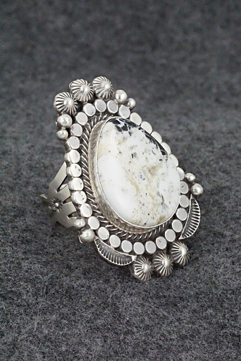 White Buffalo & Sterling Silver Ring - Tom Lewis - Size 7.5