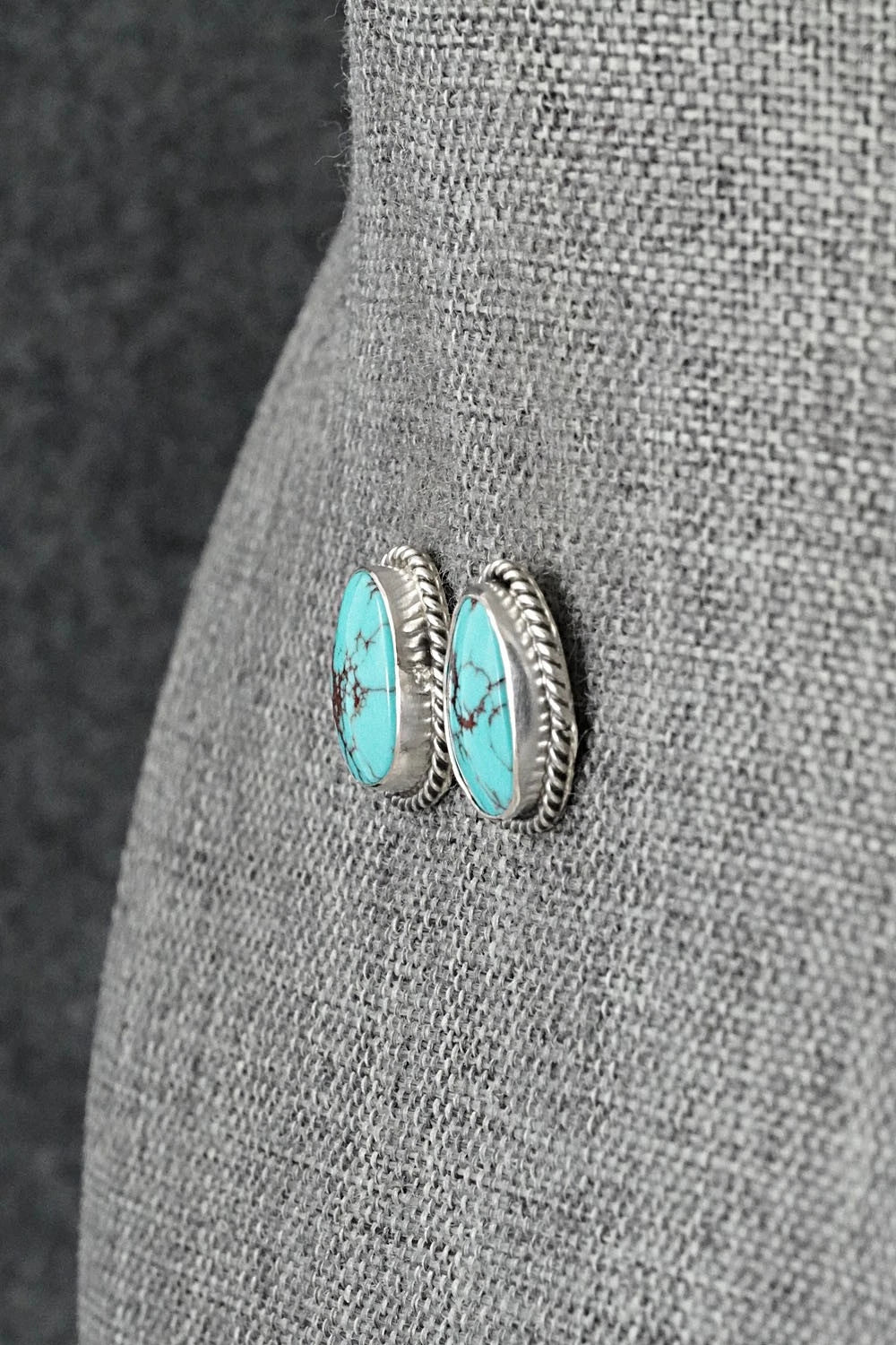 Turquoise & Sterling Silver Earrings - Eugene Gruber