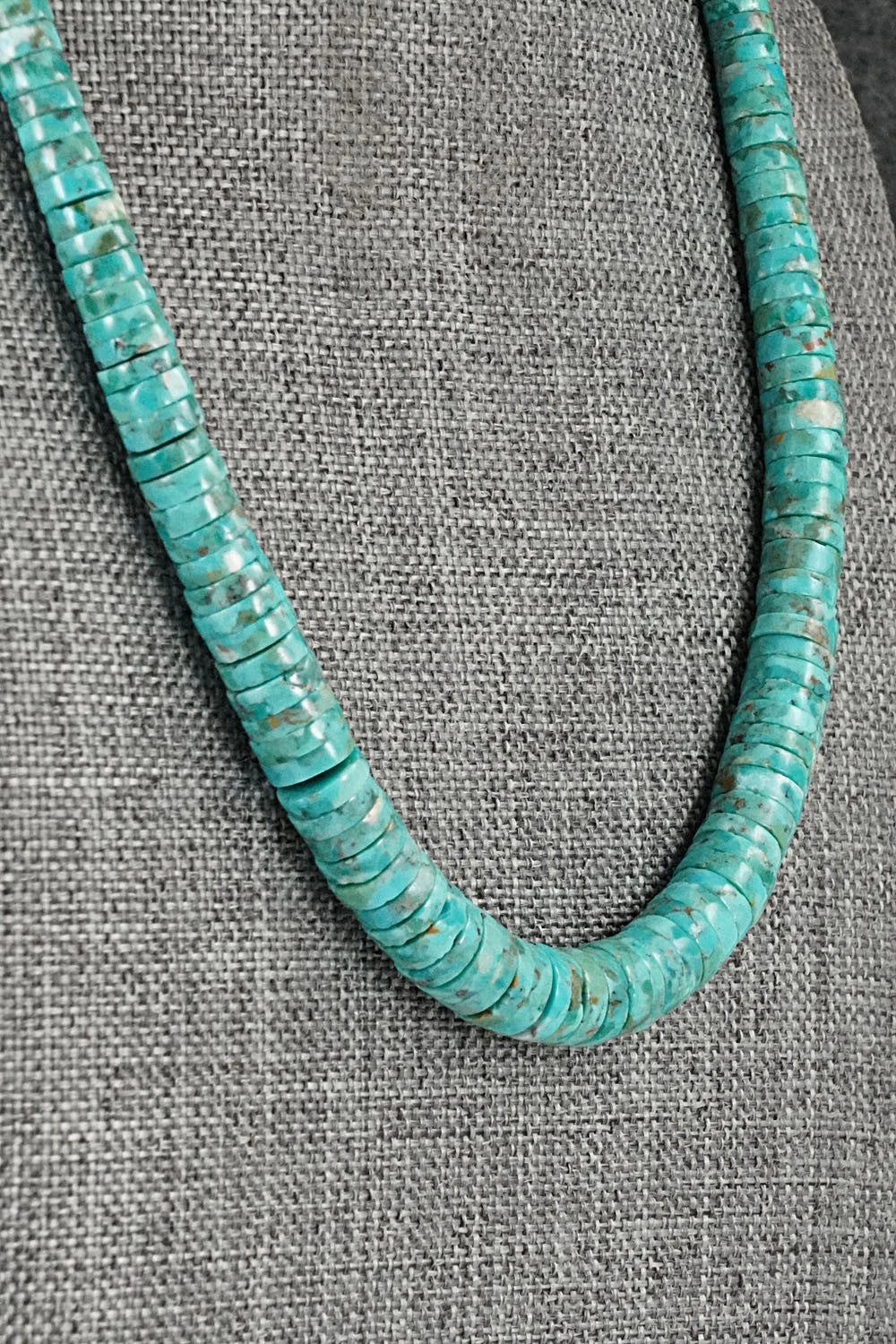 Turquoise & Sterling Silver Necklace 18" - Doreen Jake