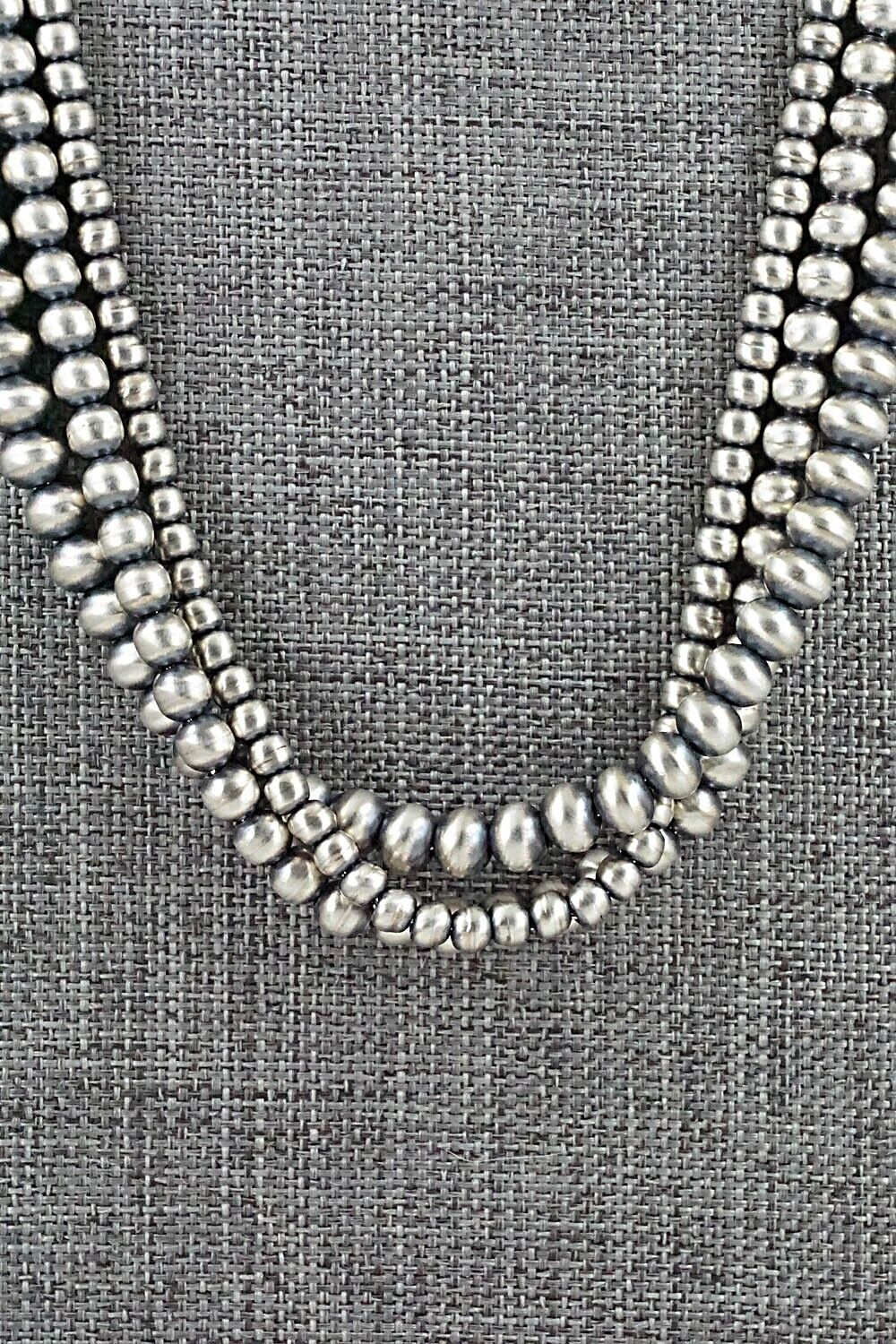 Sterling Silver Navajo Pearl Necklace 20" - Dorinda Mariano
