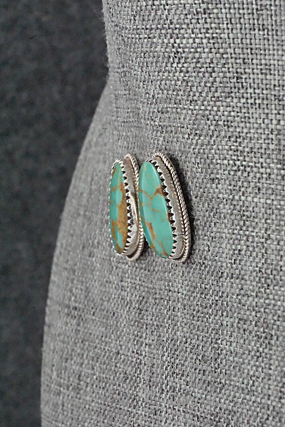 Turquoise & Sterling Silver Earrings - Ernest Hawthorne