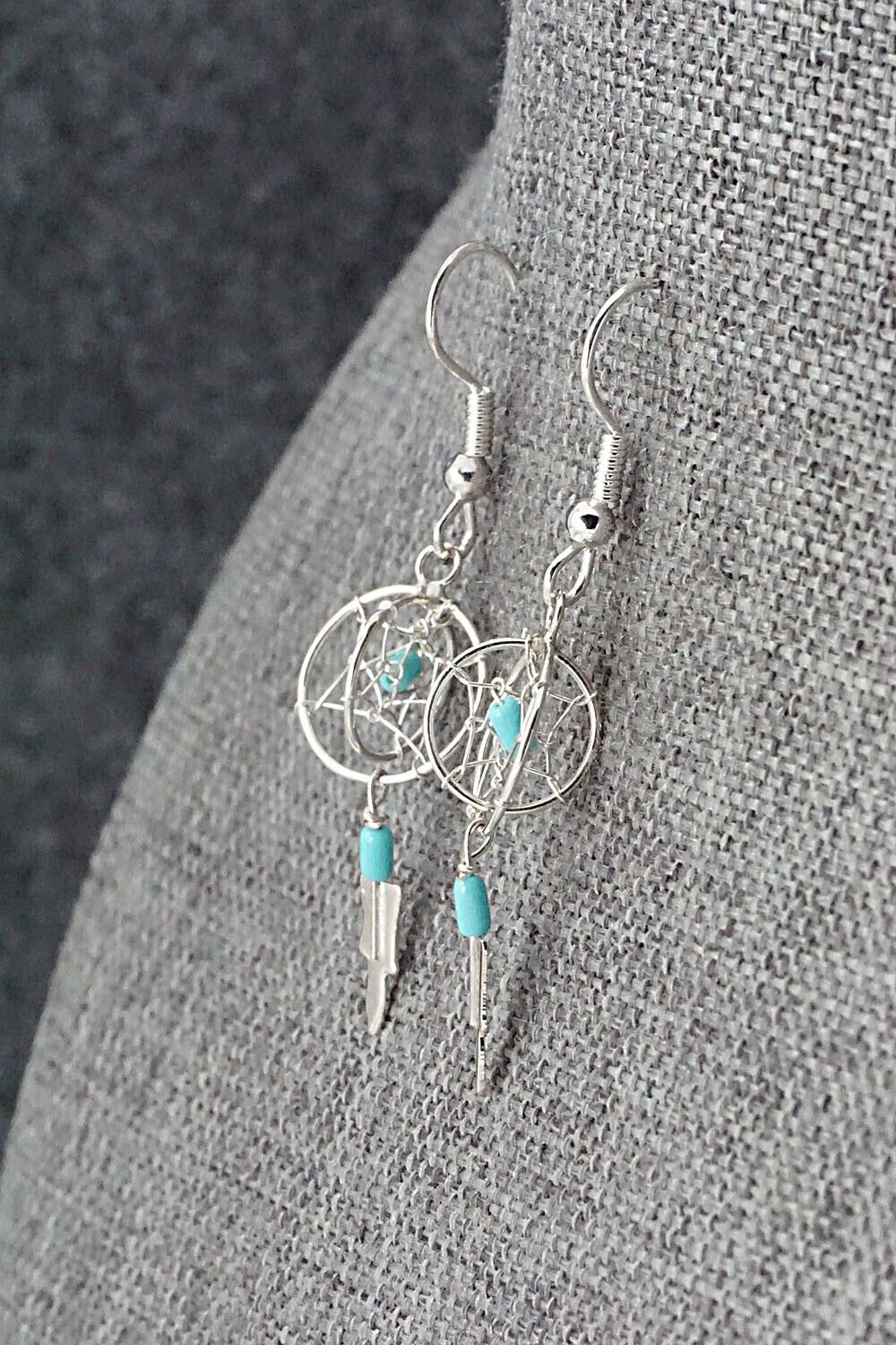 Turquoise & Sterling Silver Earrings - Lena Platero