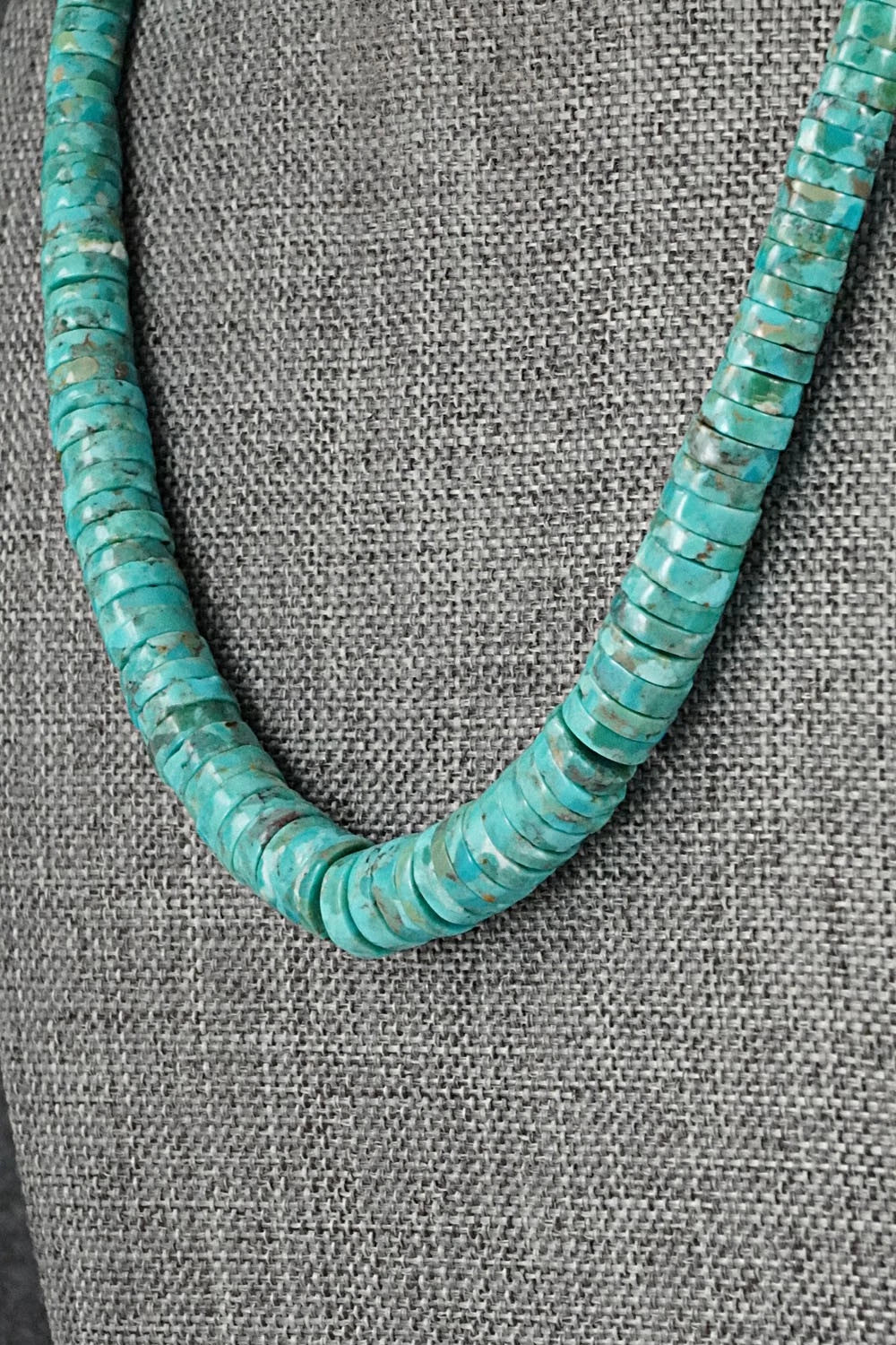 Turquoise & Sterling Silver Necklace 18" - Doreen Jake