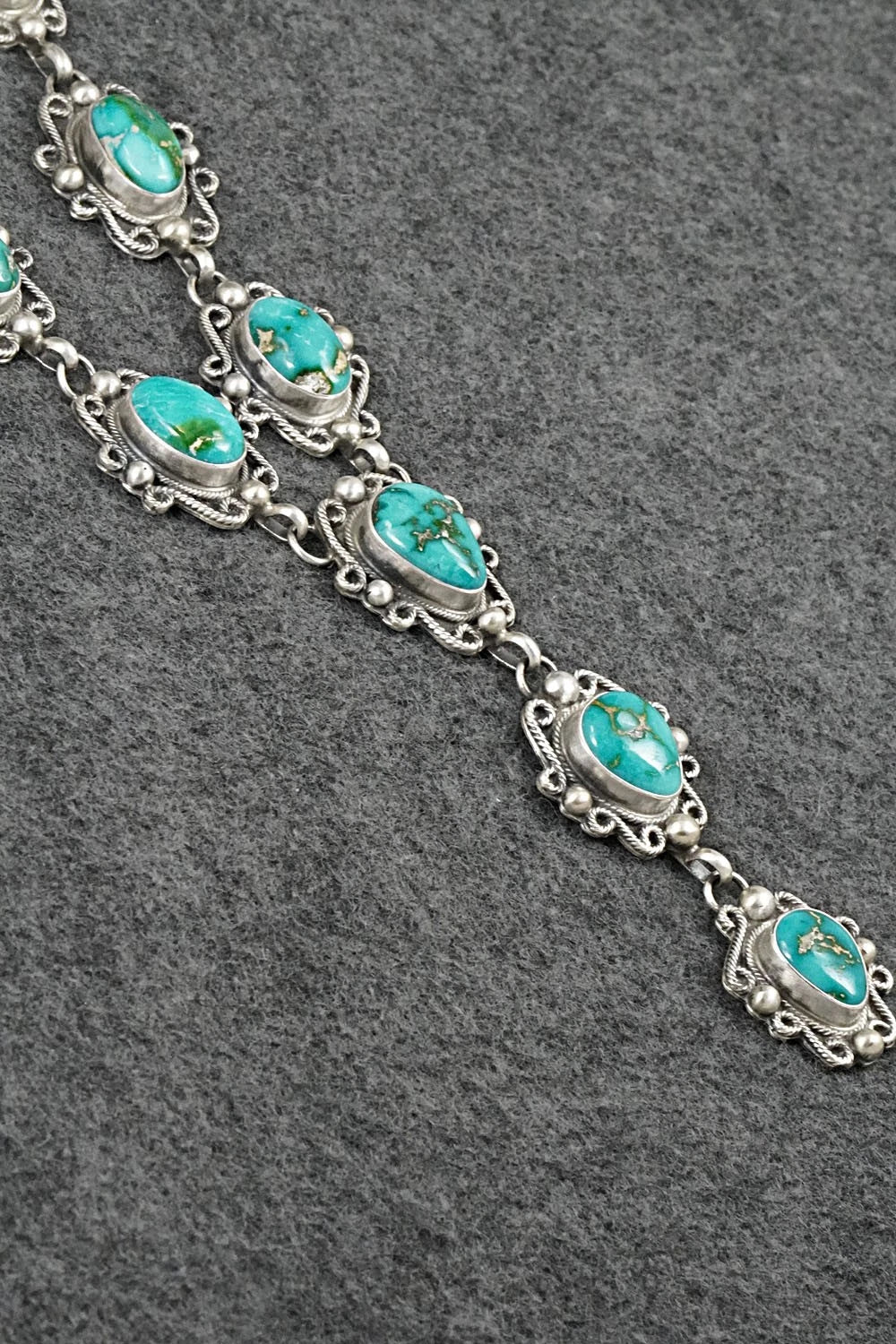 Turquoise & Sterling Silver Necklace and Earrings Set - Kathleen Livingston