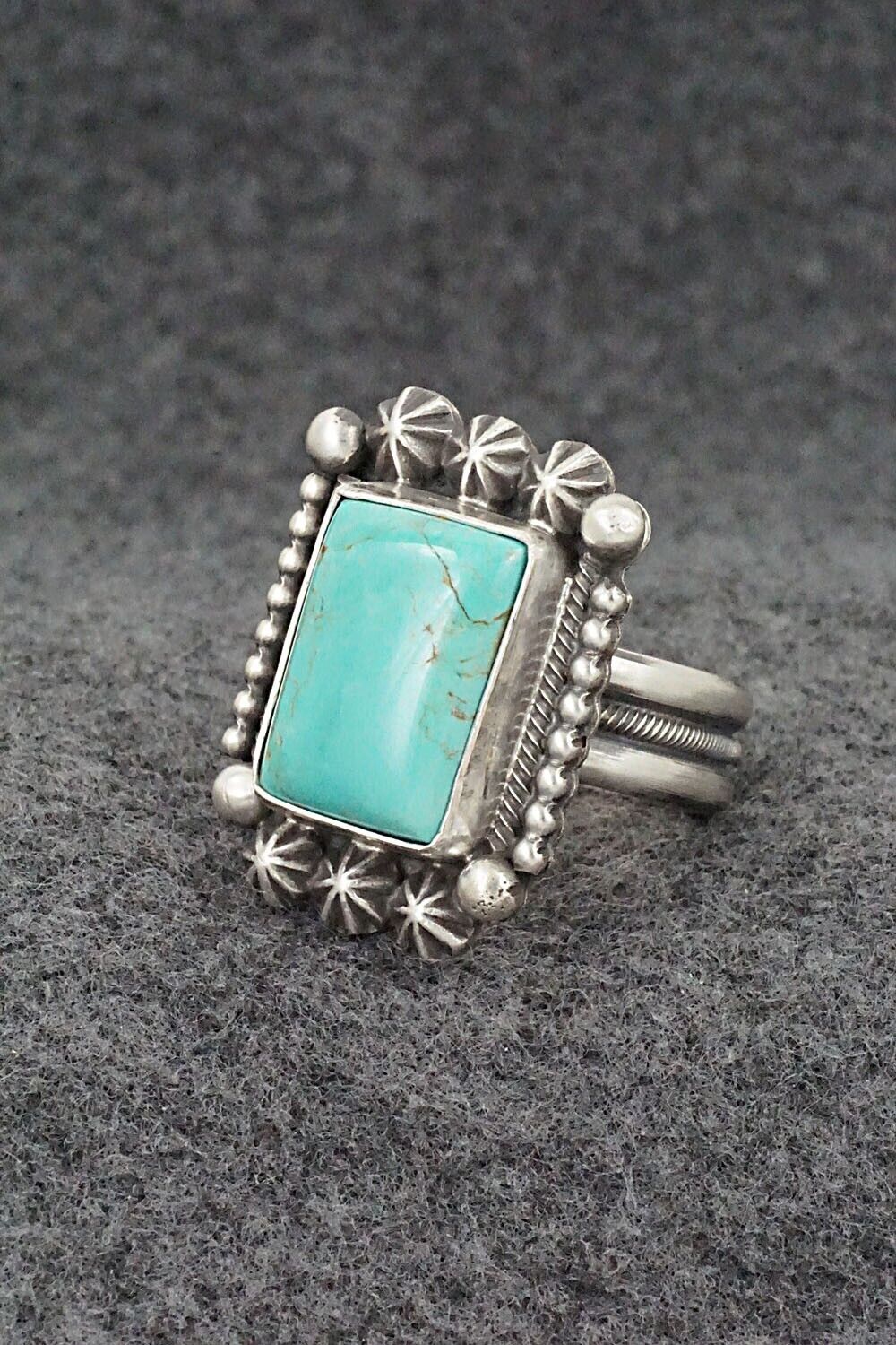 Turquoise & Sterling Silver Ring - Michael Calladitto - Size 9.5