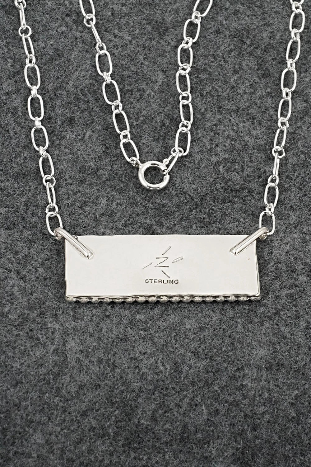 Turquoise & Sterling Silver Necklace - Kenny Lonjose