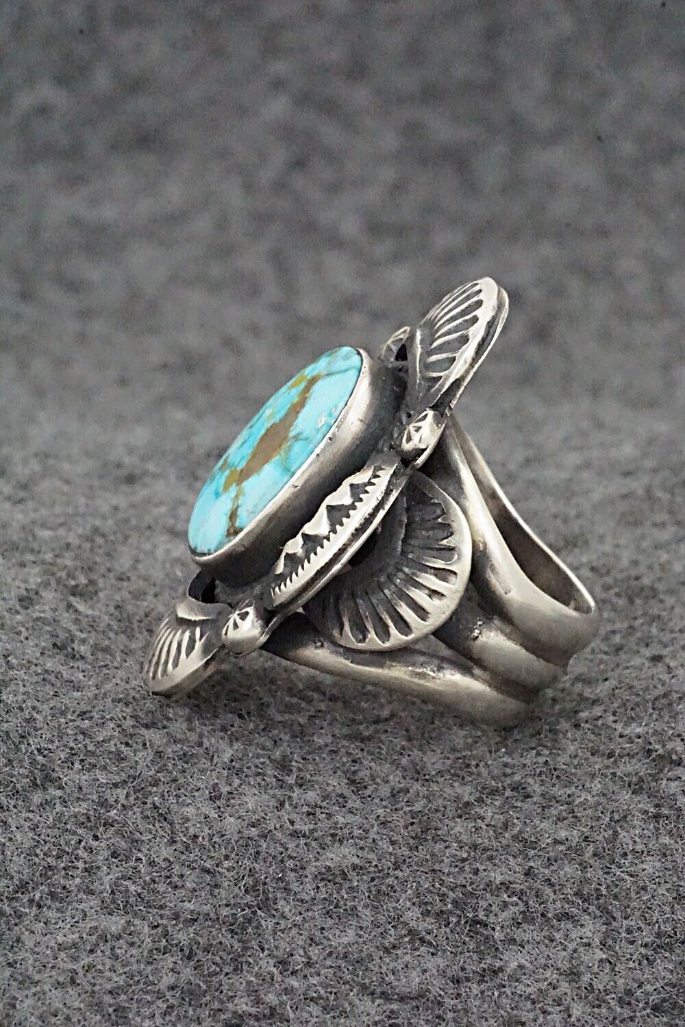 Turquoise & Sterling Silver Ring - Gilbert Tom - Size 7