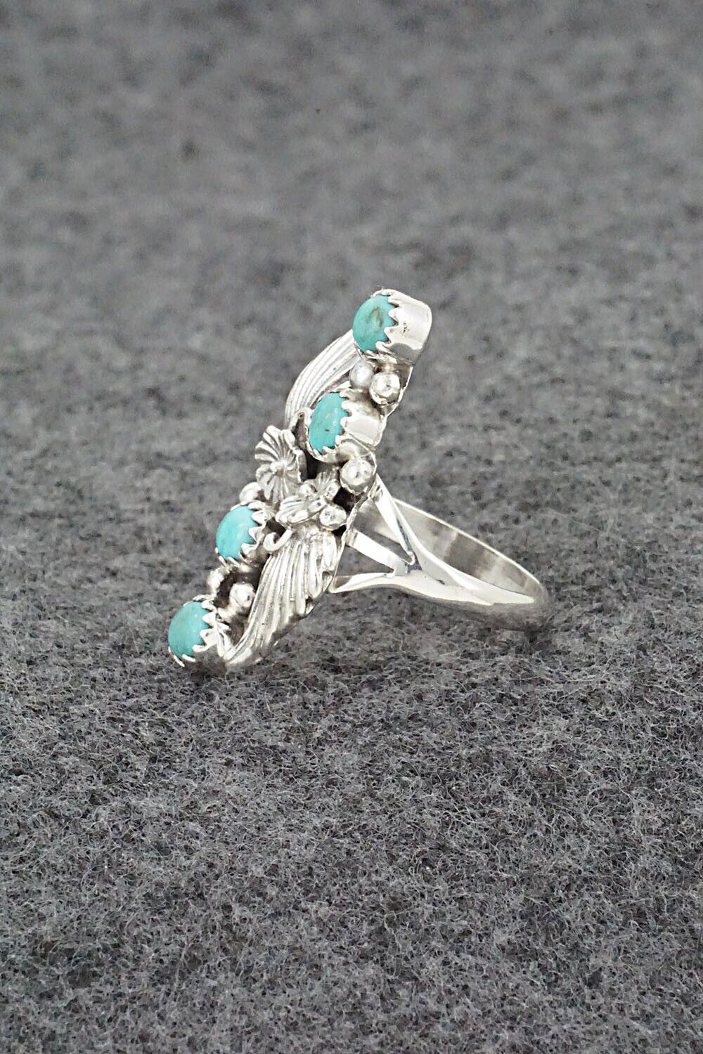 Turquoise & Sterling Silver Ring - Jerryson Henio - Size 5.75