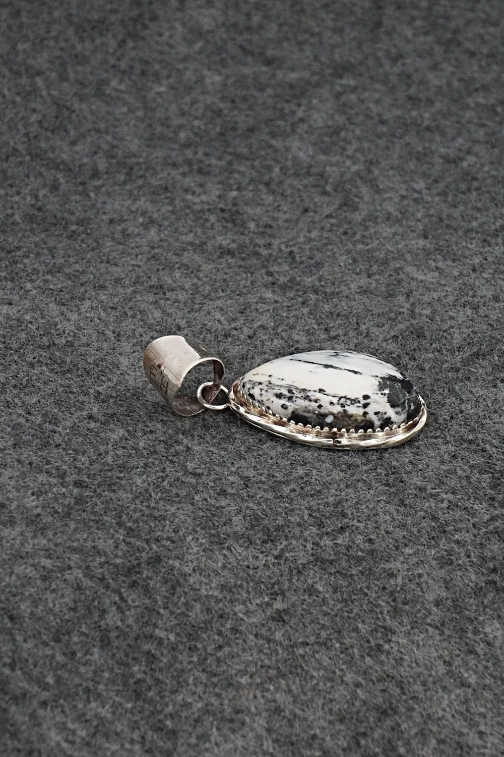 White Buffalo & Sterling Silver Pendant - Ernest Hawthorne