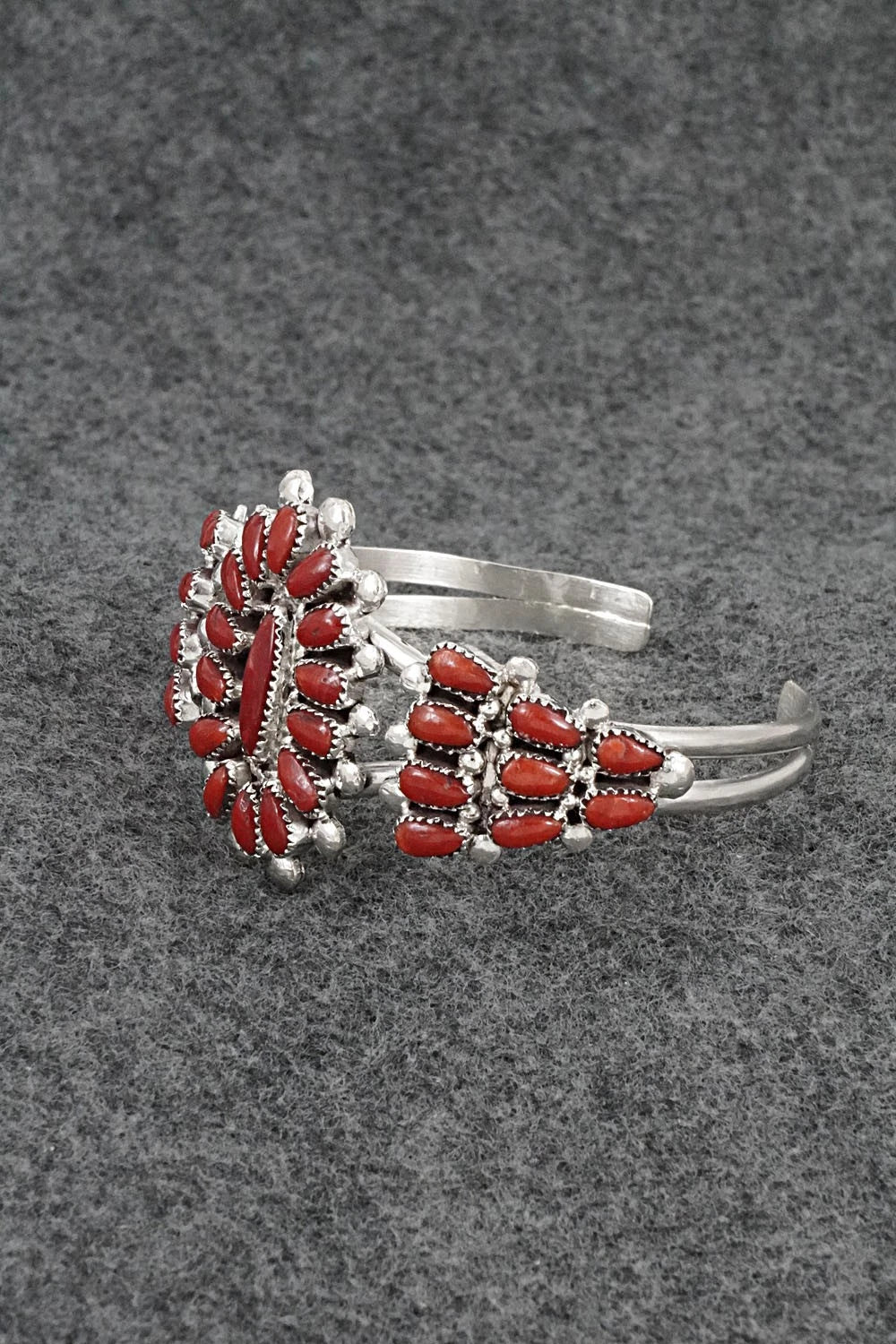 Coral & Sterling Silver Bracelet - Lorraine Waatsa