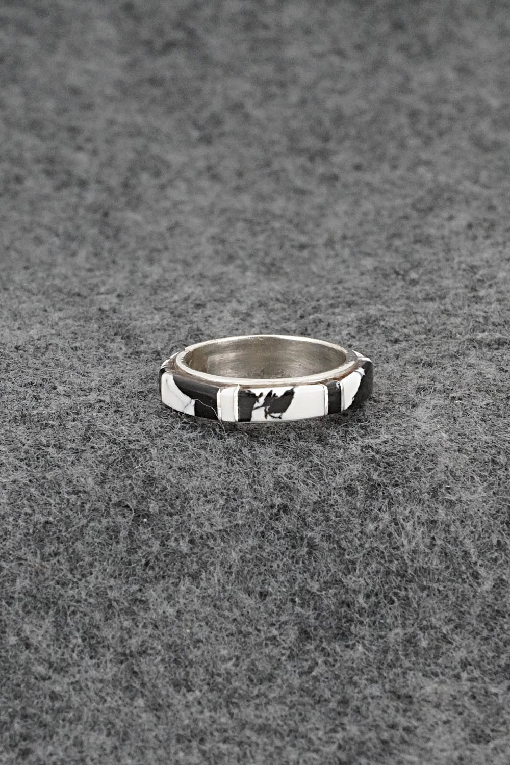 White Buffalo & Sterling Silver Ring - Terrance Panteah - Size 6
