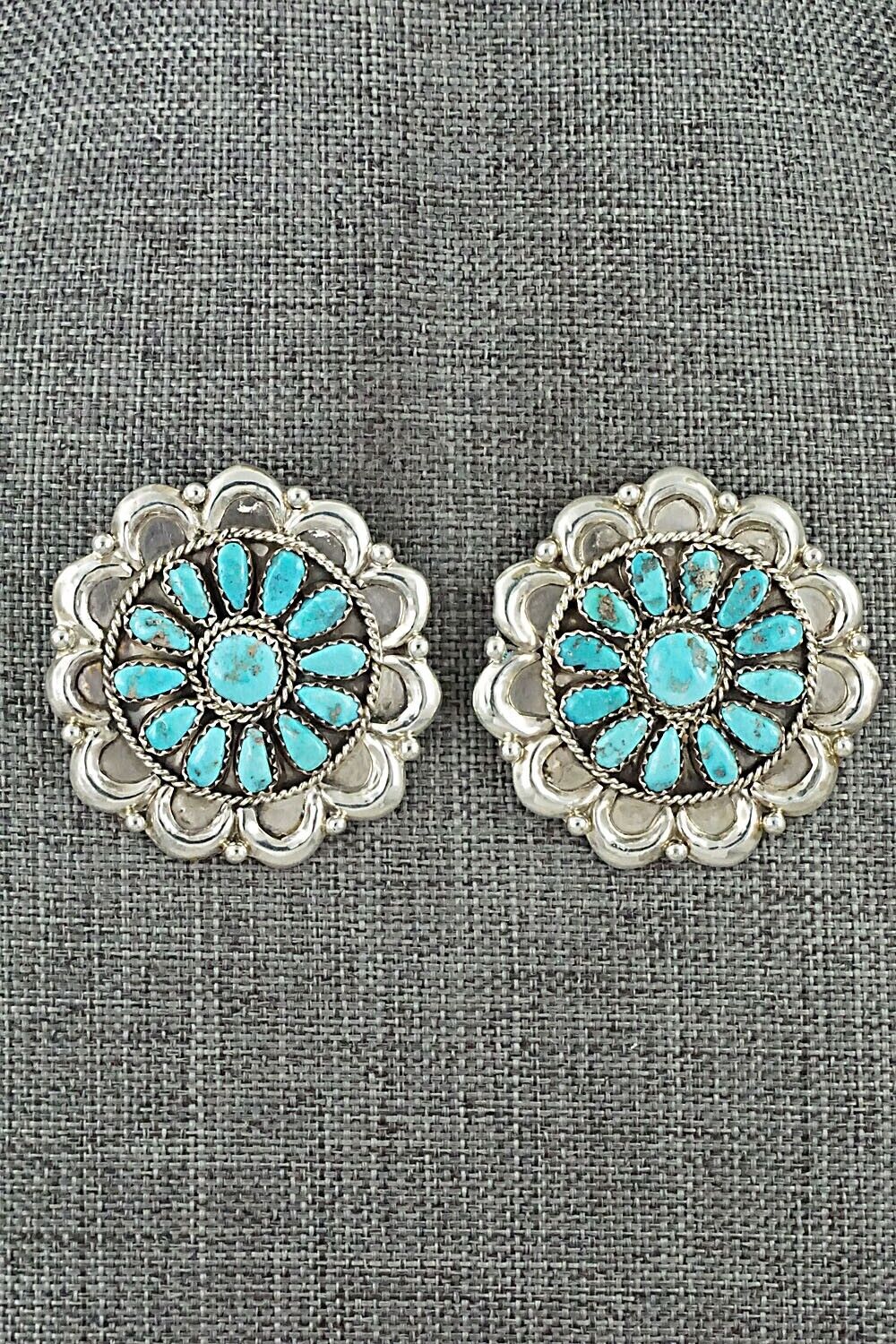 Turquoise & Sterling Silver Earrings - Justina Wilson