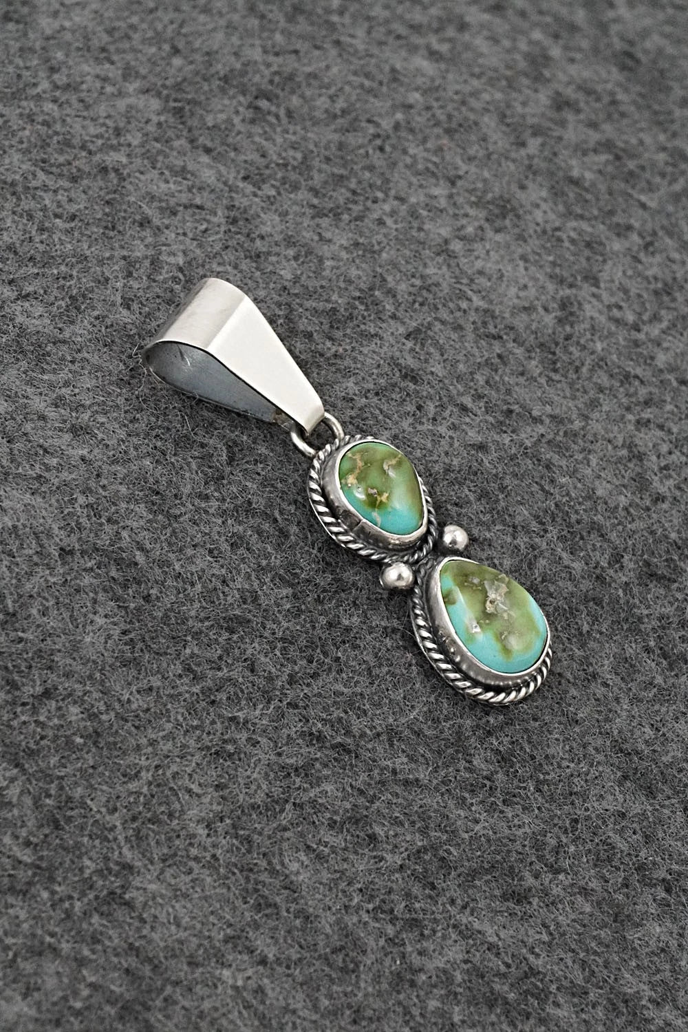 Turquoise & Sterling Silver Pendant - Eugene Gruber