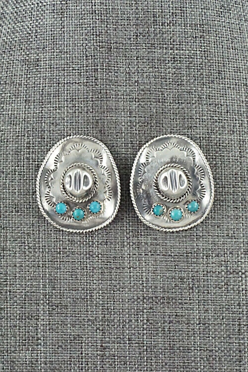 Turquoise & Sterling Silver Earrings - Bobby Platero