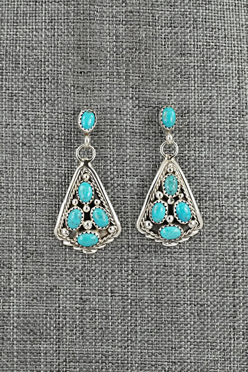 Turquoise & Sterling Silver Earrings - Melvin Chee